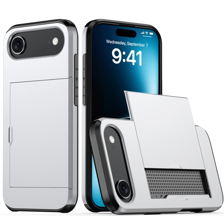 غطاء هاتف مضاد للصدمات مع فتحة بطاقة، لهواتف iPhone Air، iPhone 16 Pro Max، iPhone 16 Pro، iPhone 16 Plus
