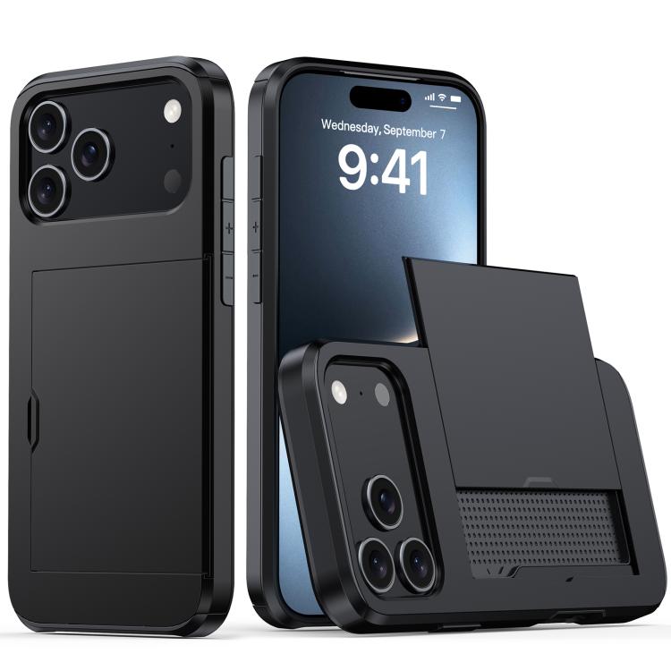 غطاء هاتف مضاد للصدمات مع فتحة بطاقة، لهواتف iPhone 17e / 16e، iPhone 17 Pro Max، iPhone 17 Pro، iPhone 17