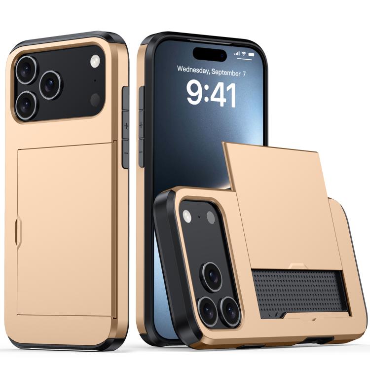 غطاء هاتف مضاد للصدمات مع فتحة بطاقة، لهواتف iPhone 17e / 16e، iPhone 17 Pro Max، iPhone 17 Pro، iPhone 17