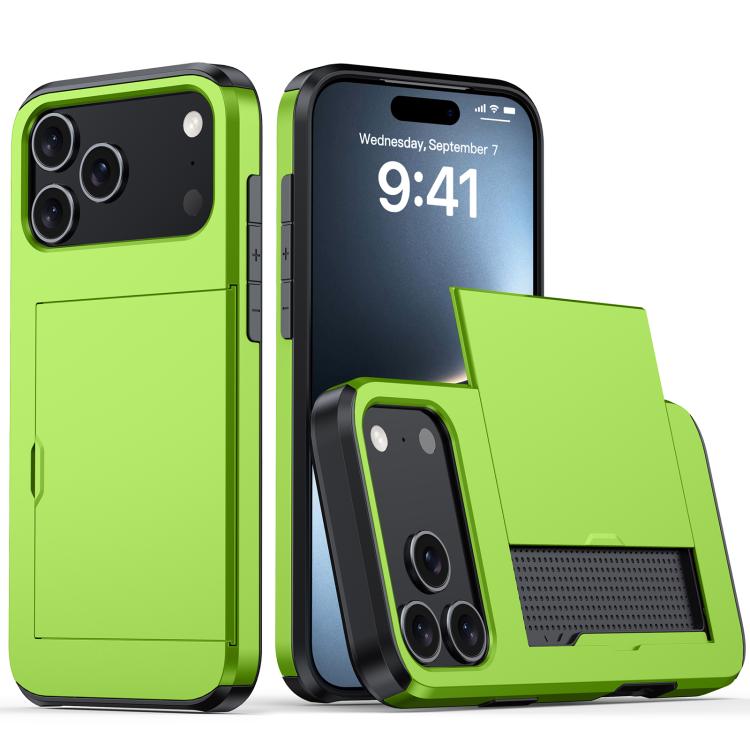 غطاء هاتف مضاد للصدمات مع فتحة بطاقة، لهواتف iPhone 17e / 16e، iPhone 17 Pro Max، iPhone 17 Pro، iPhone 17
