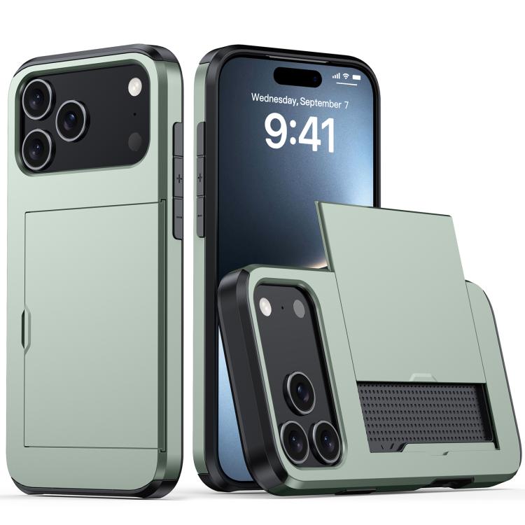 غطاء هاتف مضاد للصدمات مع فتحة بطاقة، لهواتف iPhone 17e / 16e، iPhone 17 Pro Max، iPhone 17 Pro، iPhone 17