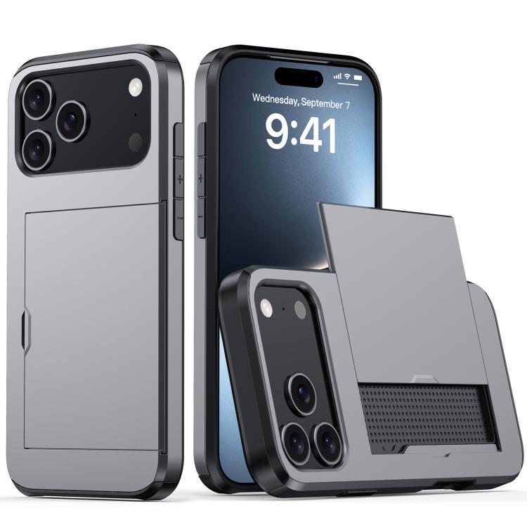 غطاء هاتف مضاد للصدمات مع فتحة بطاقة، لهواتف iPhone 17e / 16e، iPhone 17 Pro Max، iPhone 17 Pro، iPhone 17