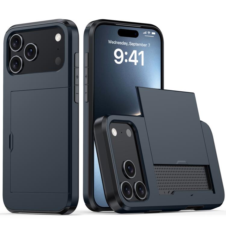 غطاء هاتف مضاد للصدمات مع فتحة بطاقة، لهواتف iPhone 17e / 16e، iPhone 17 Pro Max، iPhone 17 Pro، iPhone 17