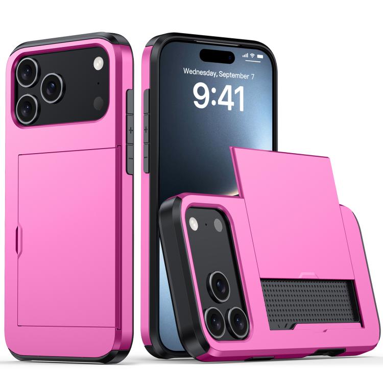 غطاء هاتف مضاد للصدمات مع فتحة بطاقة، لهواتف iPhone 17e / 16e، iPhone 17 Pro Max، iPhone 17 Pro، iPhone 17