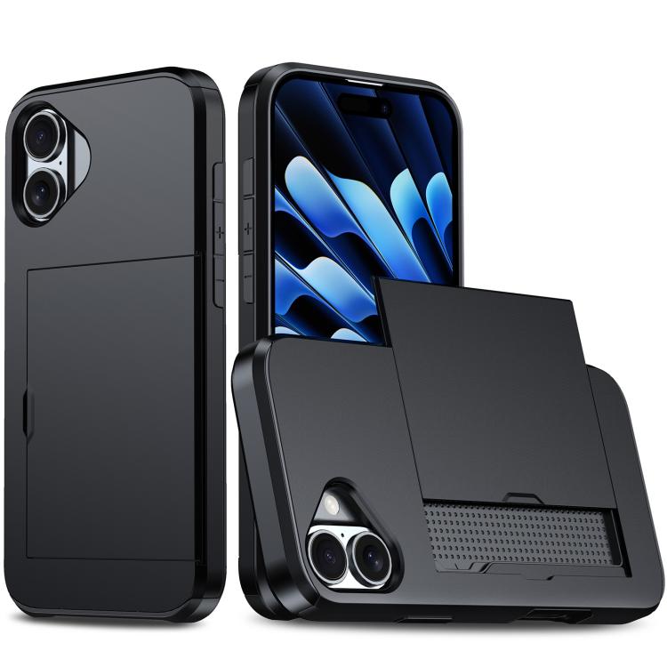 غطاء هاتف مضاد للصدمات مع فتحة بطاقة، لهواتف iPhone 17e / 16e، iPhone 17 Pro Max، iPhone 17 Pro، iPhone 17