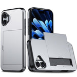 غطاء هاتف مضاد للصدمات مع فتحة بطاقة، لهواتف iPhone 17e / 16e، iPhone 17 Pro Max، iPhone 17 Pro، iPhone 17