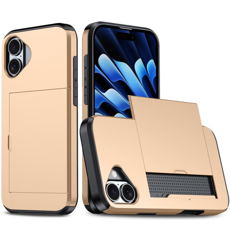 غطاء هاتف مضاد للصدمات مع فتحة بطاقة، لهواتف iPhone 17e / 16e، iPhone 17 Pro Max، iPhone 17 Pro، iPhone 17