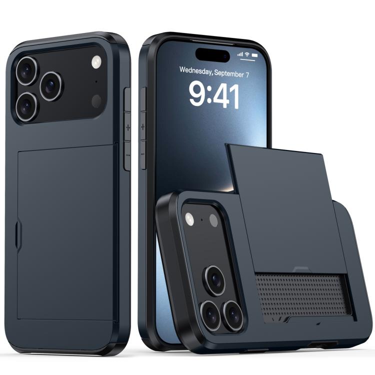 غطاء هاتف مضاد للصدمات مع فتحة بطاقة، لهواتف iPhone 17e / 16e، iPhone 17 Pro Max، iPhone 17 Pro، iPhone 17