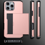 غطاء هاتف مضاد للصدمات مع فتحة بطاقة، لهاتف iPhone 16