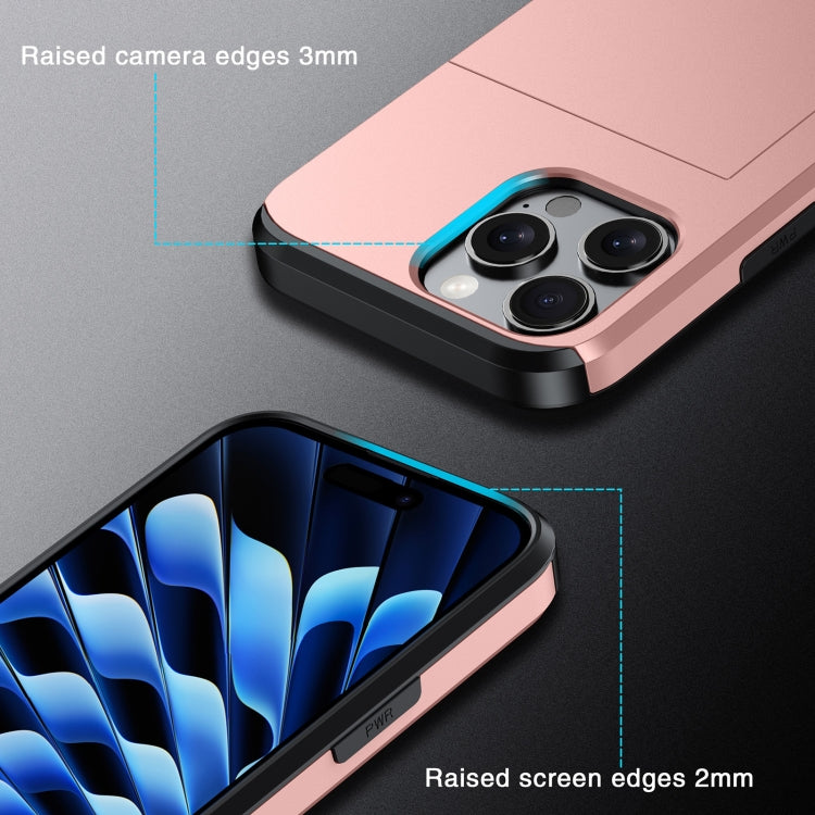 غطاء هاتف مضاد للصدمات مع فتحة بطاقة، لهواتف iPhone 17e / 16e، iPhone 17 Pro Max، iPhone 17 Pro، iPhone 17