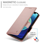 حافظة هاتف جلدية غير لامعة بمشبك جانبي مغناطيسي، لهواتف iPhone 12 mini، iPhone 11 Pro Max، iPhone 11، iPhone 11 Pro، iPhone X / XS، iPhone XR