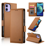 حافظة هاتف جلدية غير لامعة بمشبك جانبي مغناطيسي، لهواتف iPhone 12 mini، iPhone 11 Pro Max، iPhone 11، iPhone 11 Pro، iPhone X / XS، iPhone XR