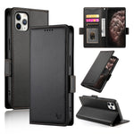 حافظة هاتف جلدية غير لامعة بمشبك جانبي مغناطيسي، لهواتف iPhone 12 mini، iPhone 11 Pro Max، iPhone 11، iPhone 11 Pro، iPhone X / XS، iPhone XR
