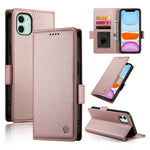 حافظة هاتف جلدية غير لامعة بمشبك جانبي مغناطيسي، لهواتف iPhone 12 mini، iPhone 11 Pro Max، iPhone 11، iPhone 11 Pro، iPhone X / XS، iPhone XR