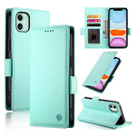 حافظة هاتف جلدية غير لامعة بمشبك جانبي مغناطيسي، لهواتف iPhone 12 mini، iPhone 11 Pro Max، iPhone 11، iPhone 11 Pro، iPhone X / XS، iPhone XR