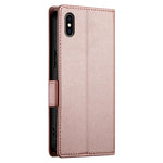 غطاء هاتف جلدي مغناطيسي مطفي مع إبزيم جانبي، لهواتف iPhone XS Max، iPhone 8 Plus / 7 Plus
