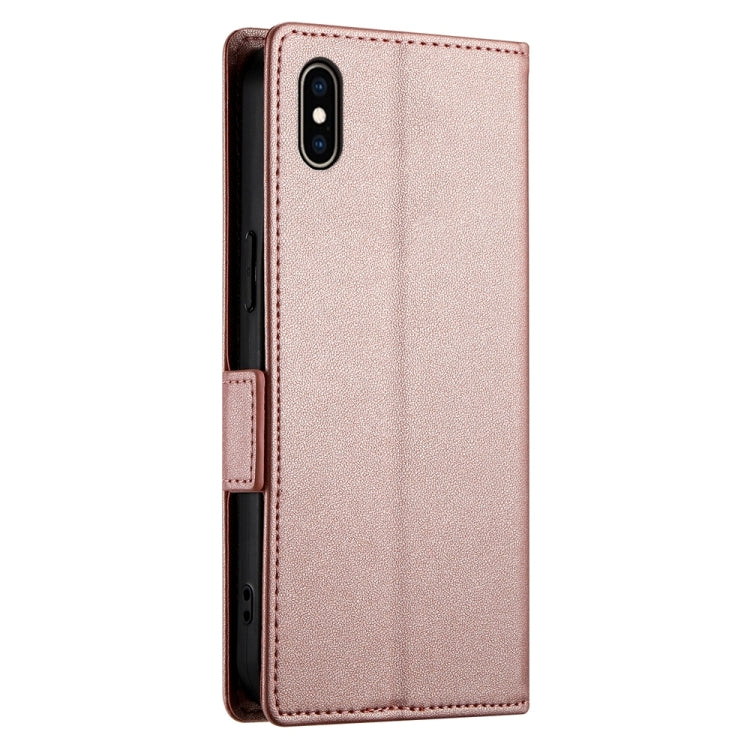 غطاء هاتف جلدي مغناطيسي مطفي مع إبزيم جانبي، لهواتف iPhone XS Max، iPhone 8 Plus / 7 Plus