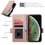 غطاء هاتف جلدي مغناطيسي مطفي مع إبزيم جانبي، لهواتف iPhone XS Max، iPhone 8 Plus / 7 Plus