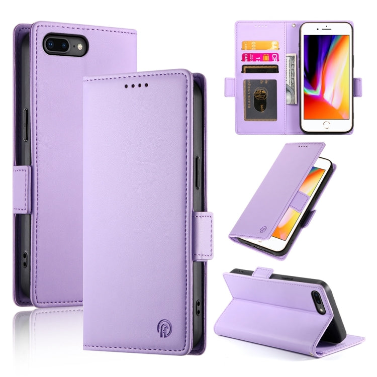 غطاء هاتف جلدي مغناطيسي مطفي مع إبزيم جانبي، لهواتف iPhone XS Max، iPhone 8 Plus / 7 Plus