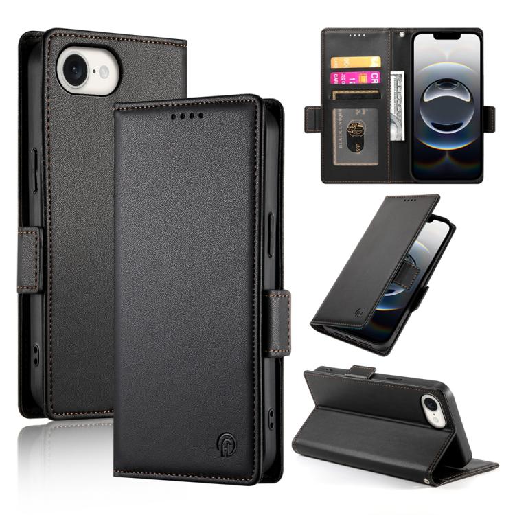 Side Buckle Magnetic Frosted Leather Phone Case, For iPhone 17e / 16e, For iPhone 17 Pro Max, For iPhone 17 Pro, For iPhone 17, For iPhone Air, For iPhone 16 Pro Max