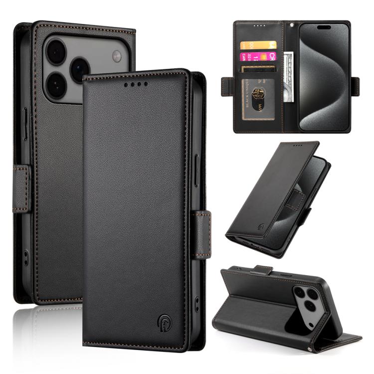 Side Buckle Magnetic Frosted Leather Phone Case, For iPhone 17e / 16e, For iPhone 17 Pro Max, For iPhone 17 Pro, For iPhone 17, For iPhone Air, For iPhone 16 Pro Max
