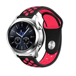 سوار ساعة بديل من السيليكون ثنائي اللون مقاس 22مم لساعات Smasung Gear S4 Active