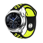 سوار ساعة بديل من السيليكون ثنائي اللون مقاس 22مم لساعات Smasung Gear S4 Active