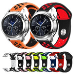 سوار ساعة بديل من السيليكون ثنائي اللون مقاس 22مم لساعات Smasung Gear S4 Active