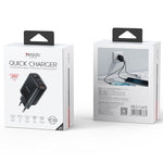 شاحن Yesido YC69 بقوة 30 واط USB + USB-C مزدوج / Type-C مع شاشة رقمية، المواصفات: قابس الاتحاد الأوروبي، YC69