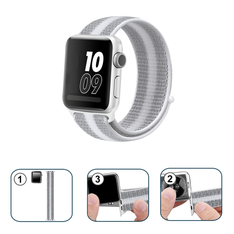 Nylon Loop Watchband, For Apple Watch Series 8&7 41mm / SE 2&6&SE&5&4 40mm / 3&2&1 38mm, For Apple Watch Ultra 49mm / Series 8&7 45mm / SE 2&6&SE&5&4 44mm / 3&2&1 42mm, For Apple Watch Series 7 45mm / 6 & SE & 5 & 4 44mm / 3 & 2 & 1 42mm               ...