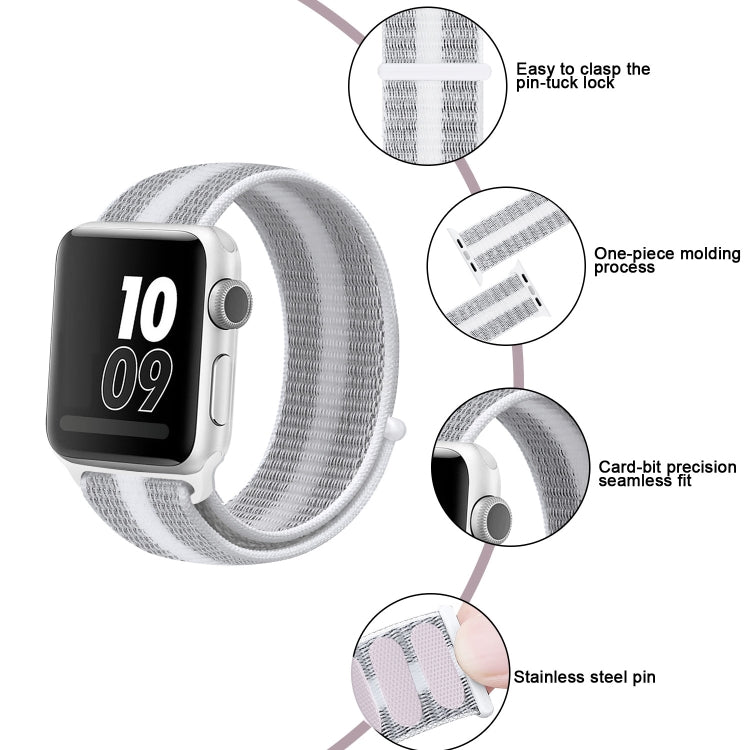 Nylon Loop Watchband, For Apple Watch Series 8&7 41mm / SE 2&6&SE&5&4 40mm / 3&2&1 38mm, For Apple Watch Ultra 49mm / Series 8&7 45mm / SE 2&6&SE&5&4 44mm / 3&2&1 42mm, For Apple Watch Series 7 45mm / 6 & SE & 5 & 4 44mm / 3 & 2 & 1 42mm               ...