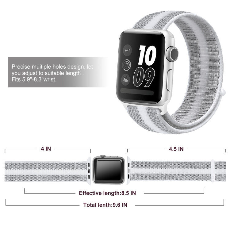 Nylon Loop Watchband, For Apple Watch Series 8&7 41mm / SE 2&6&SE&5&4 40mm / 3&2&1 38mm, For Apple Watch Ultra 49mm / Series 8&7 45mm / SE 2&6&SE&5&4 44mm / 3&2&1 42mm, For Apple Watch Series 7 45mm / 6 & SE & 5 & 4 44mm / 3 & 2 & 1 42mm               ...