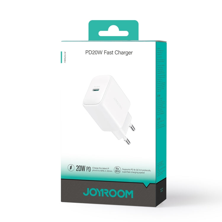 شاحن JOYROOM JR-TCF20 بمنفذ USB-C / Type-C بقوة 20 واط PD، قابس الاتحاد الأوروبي