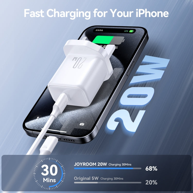 شاحن JOYROOM JR-TCF20 بمنفذ USB-C / Type-C بقوة 20 واط PD، قابس المملكة المتحدة