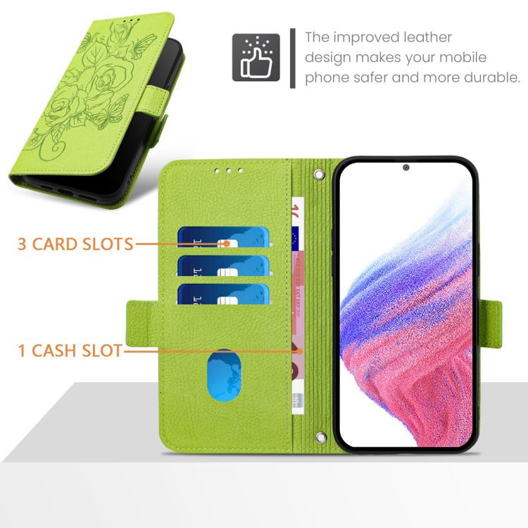 حافظة هاتف جلدية مقاومة للسرقة بتقنية RFID مع نقش وردة بارز، لهواتف iPhone 17 Pro Max، iPhone 17 Pro، iPhone 17، iPhone Air، iPhone SE 2024، iPhone 16 Pro Max، iPhone 16 Pro، iPhone 16 Plus