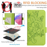 حافظة هاتف جلدية مقاومة للسرقة بتقنية RFID مع نقش وردة بارز، لهواتف iPhone 17 Pro Max، iPhone 17 Pro، iPhone 17، iPhone Air، iPhone SE 2024، iPhone 16 Pro Max، iPhone 16 Pro، iPhone 16 Plus