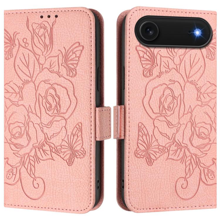 حافظة هاتف جلدية مقاومة للسرقة بتقنية RFID مع نقش وردة بارز، لهواتف iPhone 17 Pro Max، iPhone 17 Pro، iPhone 17، iPhone Air، iPhone SE 2024، iPhone 16 Pro Max، iPhone 16 Pro، iPhone 16 Plus