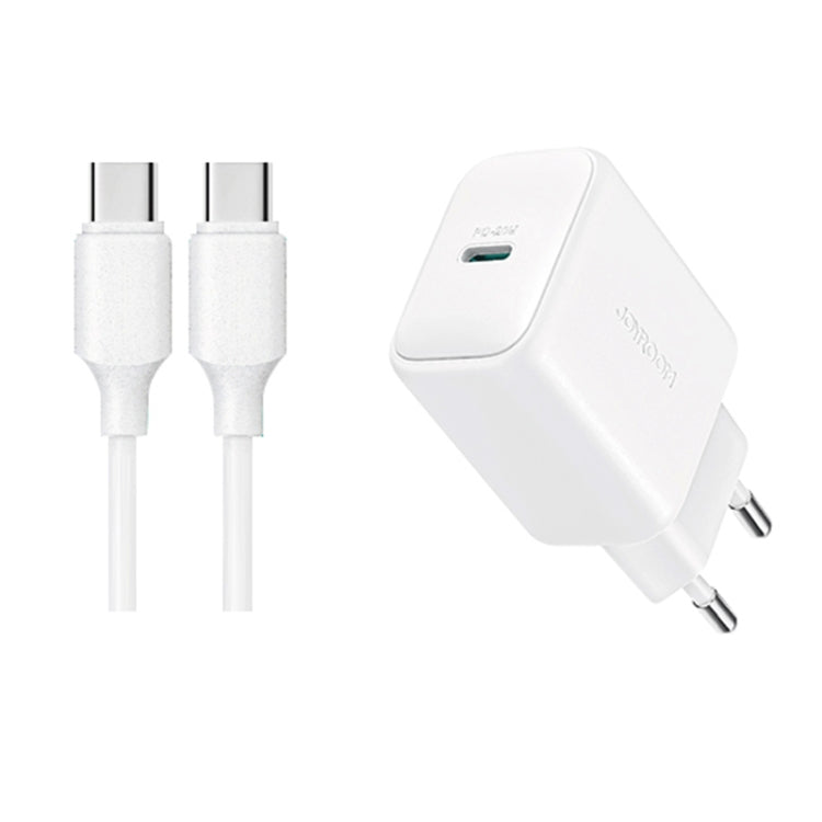 مجموعة شاحن JOYROOM JR-TCF20 PD20W بمنفذ Type-C مع كابل Type-C إلى Type-C، قابس الاتحاد الأوروبي + كابل Type-C إلى Type-C، قابس المملكة المتحدة + كابل Type-C إلى Type-C
