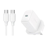 مجموعة شاحن JOYROOM JR-TCF20 PD20W بمنفذ Type-C مع كابل Type-C إلى Type-C، قابس الاتحاد الأوروبي + كابل Type-C إلى Type-C، قابس المملكة المتحدة + كابل Type-C إلى Type-C