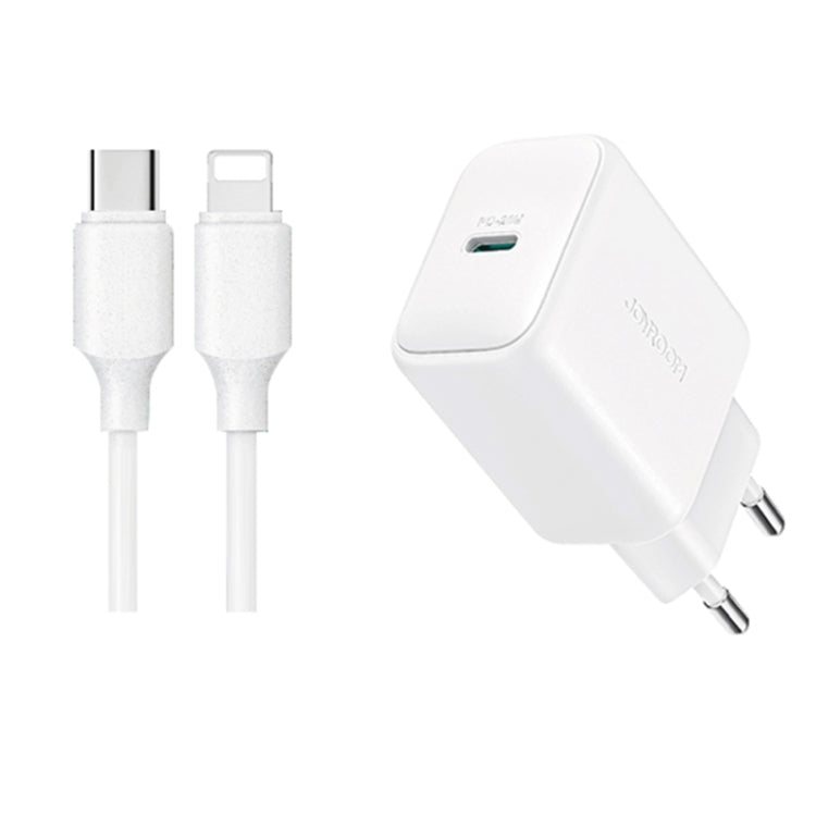 طقم شاحن JOYROOM JR-TCF20 بمنفذ USB-C / Type-C بقوة 20 واط PD مع كابل Type-C إلى 8 بن، قابس الاتحاد الأوروبي + كابل Type-C إلى 8 بن