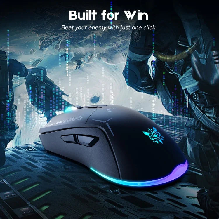 ماوس ONIKUMA CW917 RGB بدقة 4800DPI ثنائي الوضع سلكي + لاسلكي 2.4GHz، CW917 (أسود)، CW917 (أبيض)