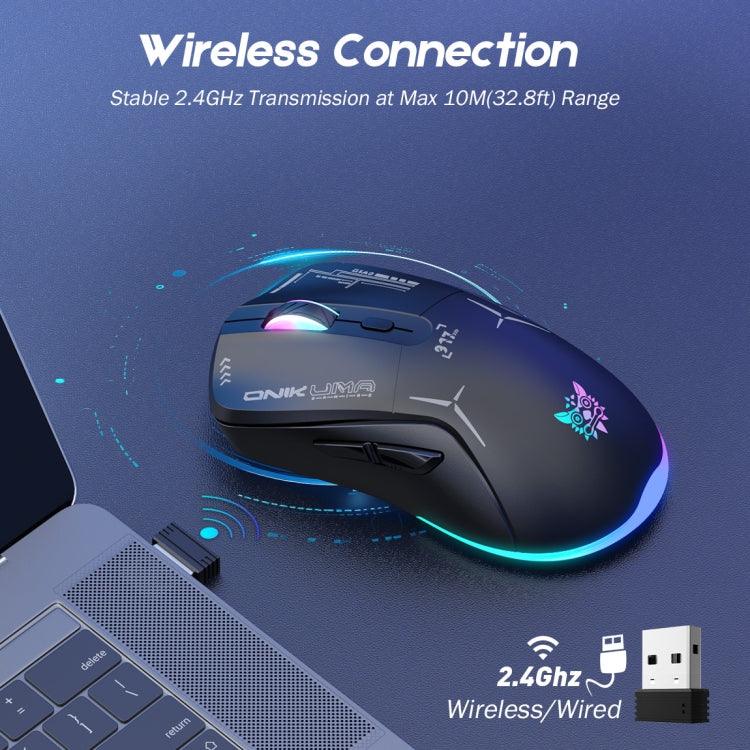 ماوس ONIKUMA CW917 RGB بدقة 4800DPI ثنائي الوضع سلكي + لاسلكي 2.4GHz، CW917 (أسود)، CW917 (أبيض)