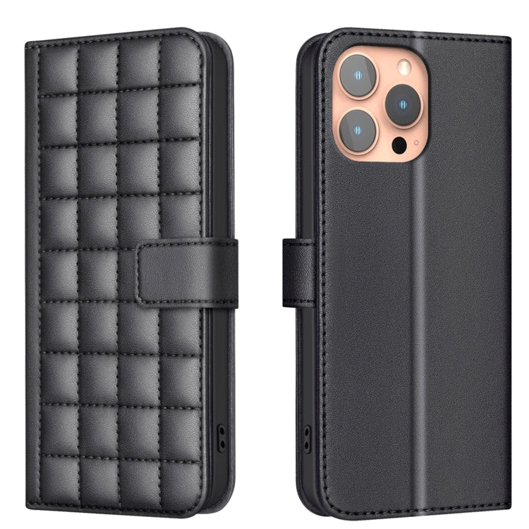 حافظة هاتف جلدية بنقشة مربعات، لهواتف iPhone 17e / 16e، iPhone 17 Pro Max، iPhone 16 Pro Max، iPhone 16 Pro، iPhone 16 Plus، iPhone 16، iPhone 15 Pro Max، iPhone 15 Pro