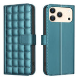 حافظة هاتف جلدية بنقشة مربعات، لهواتف iPhone 17e / 16e، iPhone 17 Pro Max، iPhone 16 Pro Max، iPhone 16 Pro، iPhone 16 Plus، iPhone 16، iPhone 15 Pro Max، iPhone 15 Pro