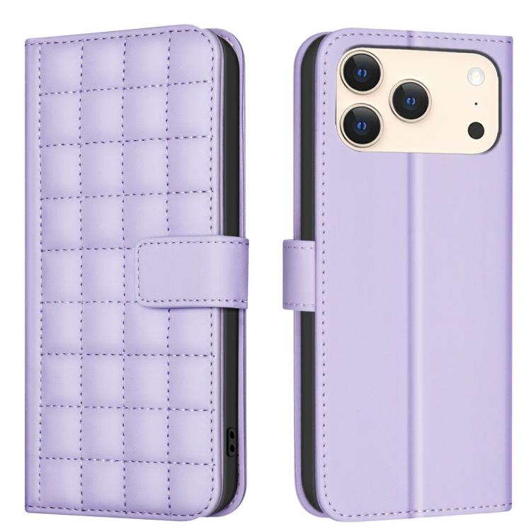 حافظة هاتف جلدية بنقشة مربعات، لهواتف iPhone 17e / 16e، iPhone 17 Pro Max، iPhone 16 Pro Max، iPhone 16 Pro، iPhone 16 Plus، iPhone 16، iPhone 15 Pro Max، iPhone 15 Pro