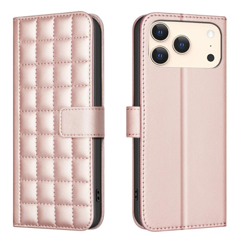 حافظة هاتف جلدية بنقشة مربعات، لهواتف iPhone 17e / 16e، iPhone 17 Pro Max، iPhone 16 Pro Max، iPhone 16 Pro، iPhone 16 Plus، iPhone 16، iPhone 15 Pro Max، iPhone 15 Pro