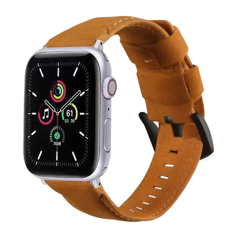 سوار ساعة بديل من الجلد الطبيعي، لساعات Apple 5 و4 مقاس 40مم / 3 و2 و1 مقاس 38مم، ولساعات Apple 5 و4 مقاس 44مم / 3 و2 و1 مقاس 42مم