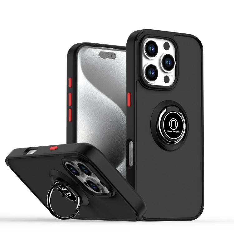 غطاء هاتف Q Shadow 1 Series من TPU + PC مع حلقة، لهواتف iPhone 16 Pro، iPhone 16 Plus، iPhone 15 Pro Max، iPhone 15 Pro، iPhone 15 Plus، iPhone 15