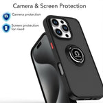 غطاء هاتف Q Shadow 1 Series من TPU + PC مع حلقة، لهواتف iPhone 16 Pro، iPhone 16 Plus، iPhone 15 Pro Max، iPhone 15 Pro، iPhone 15 Plus، iPhone 15