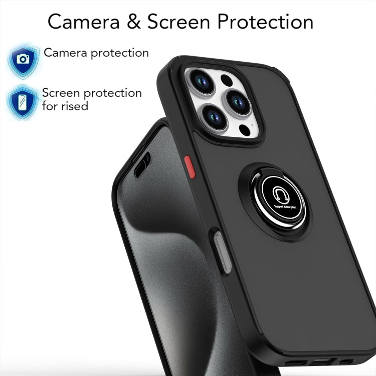 غطاء هاتف Q Shadow 1 Series من TPU + PC مع حلقة، لهواتف iPhone 16 Pro، iPhone 16 Plus، iPhone 15 Pro Max، iPhone 15 Pro، iPhone 15 Plus، iPhone 15